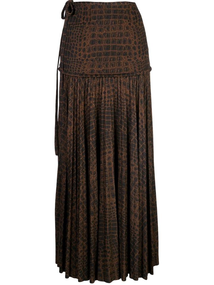 Proenza Schouler Pleated Animal-print Skirt - Brown