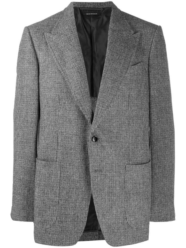 Tom Ford Plaid Print Blazer - Grey