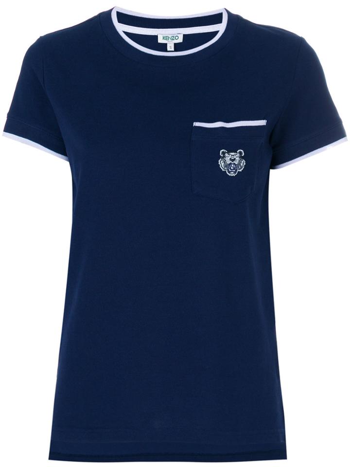 Kenzo Logo Embroidered T-shirt - Blue