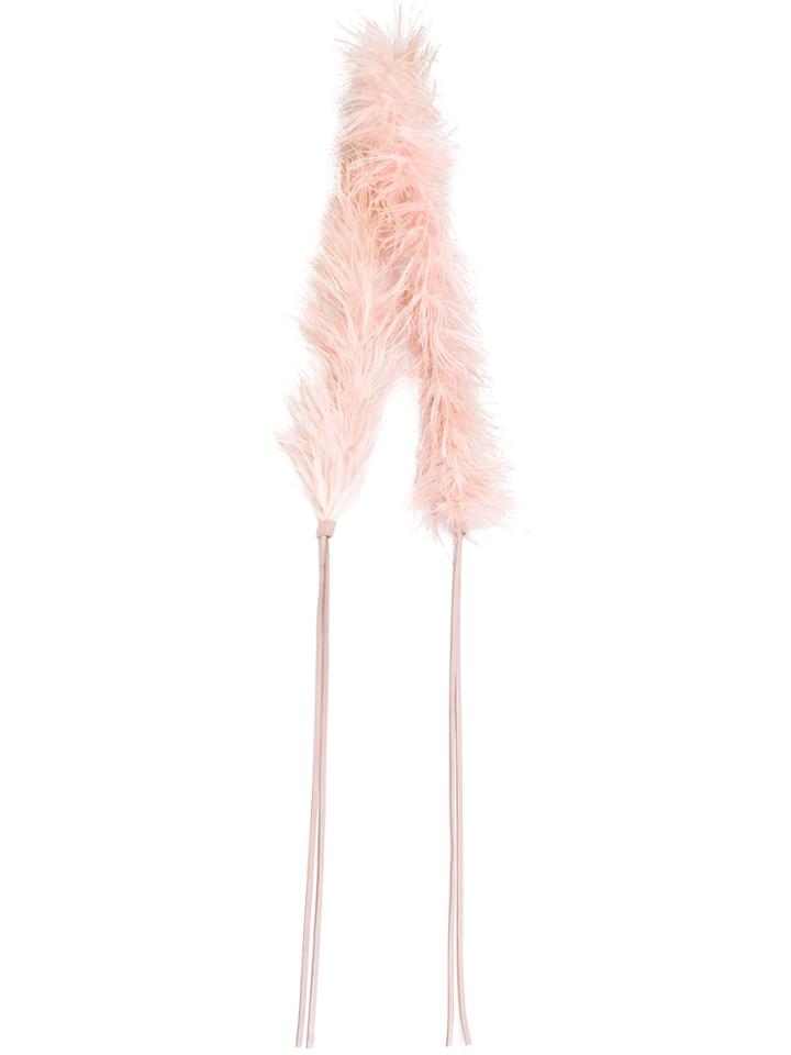 Prada Marabou Feather Belt - Pink & Purple