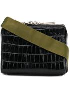 3.1 Phillip Lim Ray Triangle Crocodile Embossed Crossbody - Black