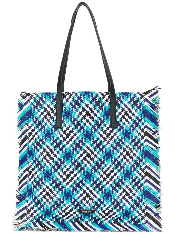Michael Kors Collection Large Woven Tote - Blue