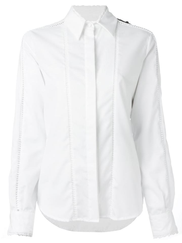Preen By Thornton Bregazzi Colour Block Shirt, Women's, Size: Small, White, Cotton/viscose/spandex/elastane