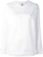 Reebok Embroidered Logo Sweatshirt, Women's, Size: Small, White, Cotton/polyester
