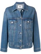 Msgm Rear Print Denim Jacket - Blue