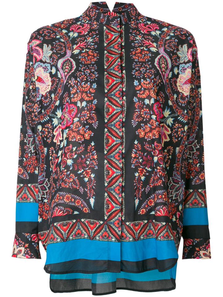 Etro Floral Band Collar Shirt - Multicolour