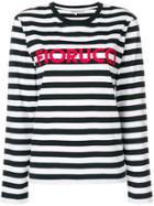 Fiorucci Striped Logo Top - Black