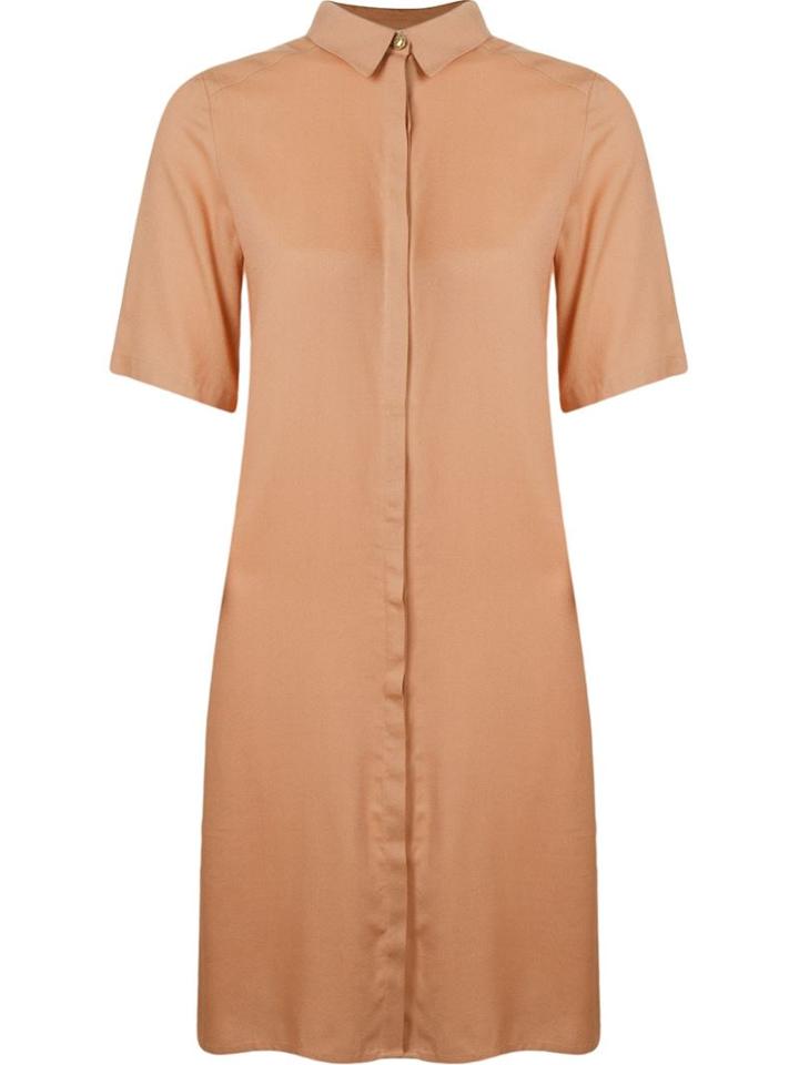 Emannuelle Junqueira Classic Collar Shirt Dress, Women's, Size: 40, Yellow/orange, Viscose Crepe