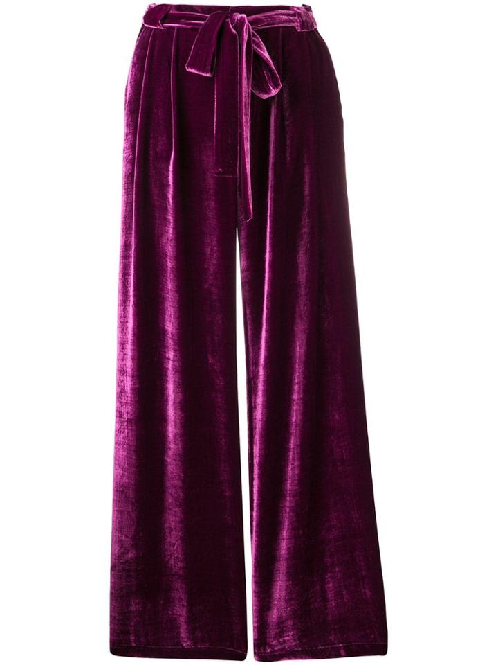 Roberto Collina Belted Wide Leg Trousers - Purple