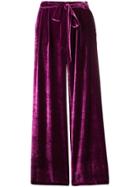 Roberto Collina Belted Wide Leg Trousers - Purple