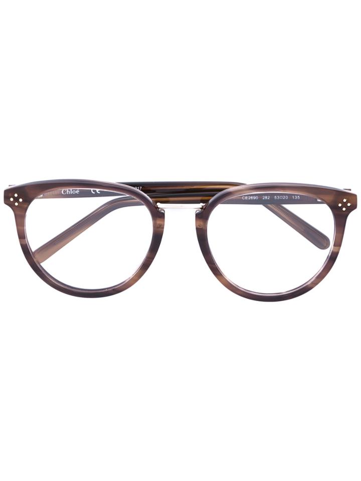 Chloé Eyewear Cat Eye Glasses - Brown