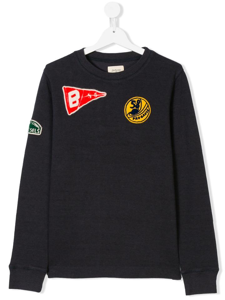 Bellerose Kids Teen Embroidered Patch Sweater - Blue