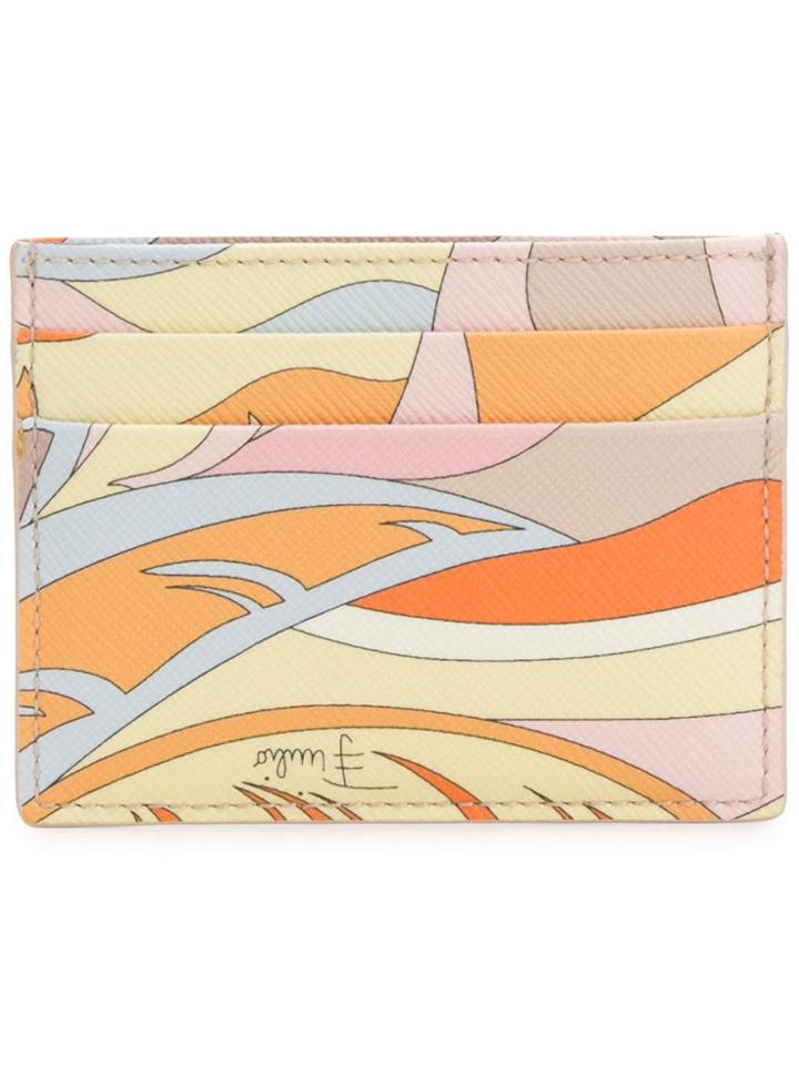 Emilio Pucci Abstract Print Card Holder - Orange