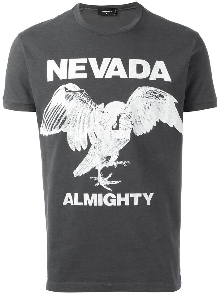 Dsquared2 Nevada Almighty Eagle T-shirt, Men's, Size: Medium, Grey, Cotton