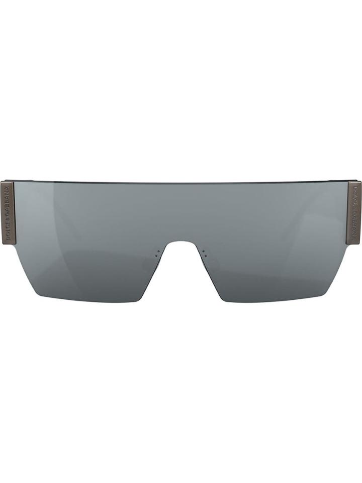 Dolce & Gabbana Eyewear Chunky Logo Sunglasses - Grey