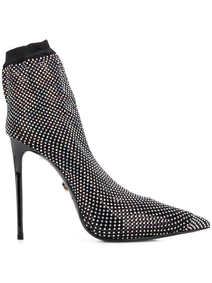 Le Silla Embellished Sock Boots - Black