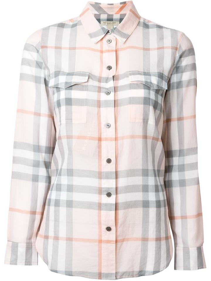Burberry Checked Shirt, Women's, Size: Xs, Pink/purple, Cotton