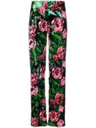 Richard Quinn Sequin Rose Straight-leg Trousers - Green