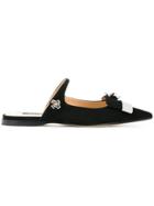 Sergio Rossi Floral Embellished Pointed Shoes - Black