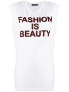 Dolce & Gabbana Fashion Is Beauty Print Tank Top - White