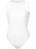 Cushnie Et Ochs Violette Perforated Bodysuit - White