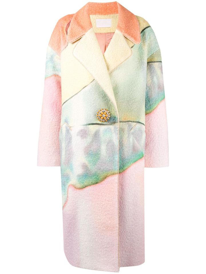 Peter Pilotto Multicoloured Rny Mtch Painted Boucle Coat - Pink