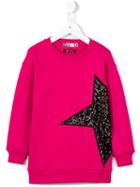 Msgm Kids Sequinned Star Sweatshirt, Girl's, Size: 10 Yrs, Pink/purple