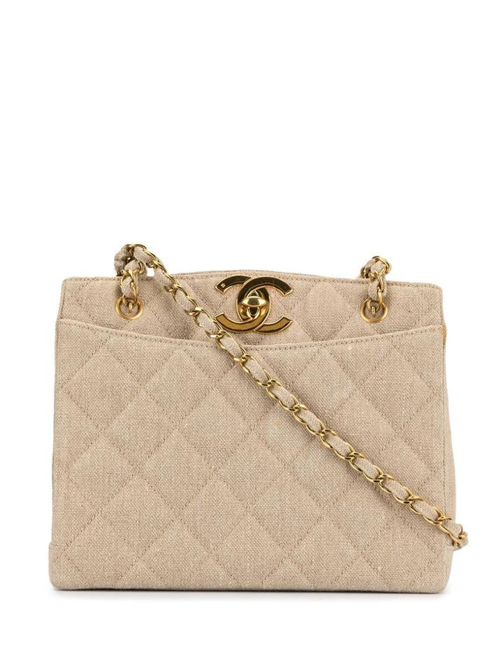 Chanel Pre-owned 1995s Cc Chain Tote - Brown