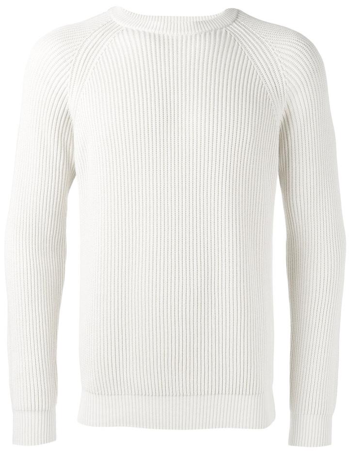 Doppiaa Ribbed Detail Jumper, Men's, Size: 48, Nude/neutrals, Cotton