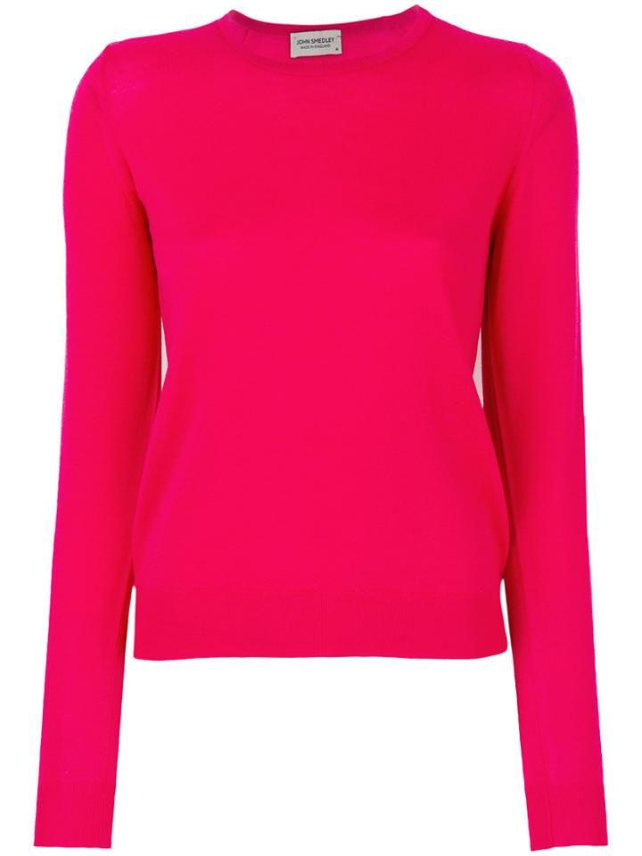 John Smedley Basic Round Neck Jumper - Pink & Purple