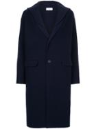 Astraet Hooded Single Breasted Coat - Blue