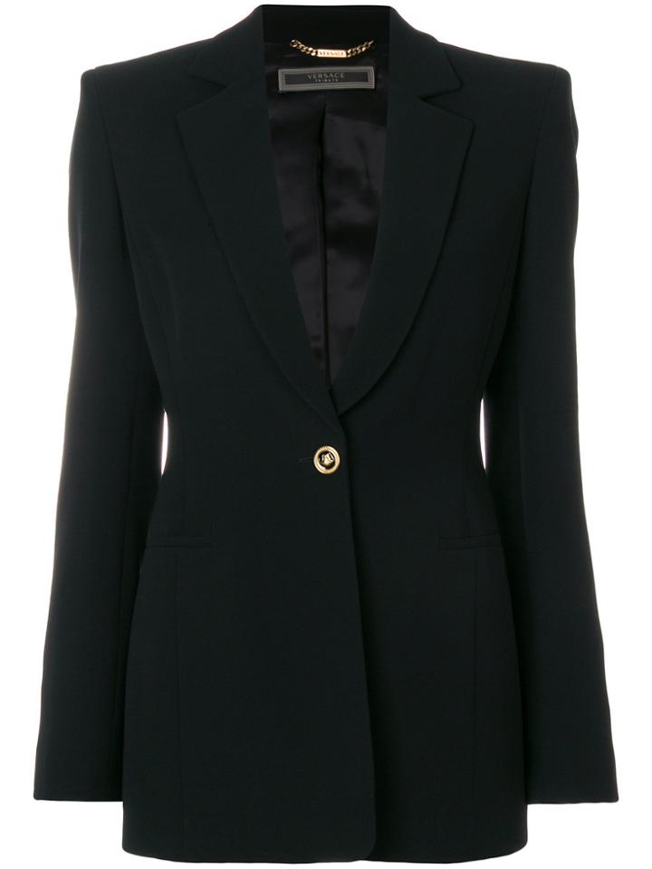 Versace Single Button Blazer - Black