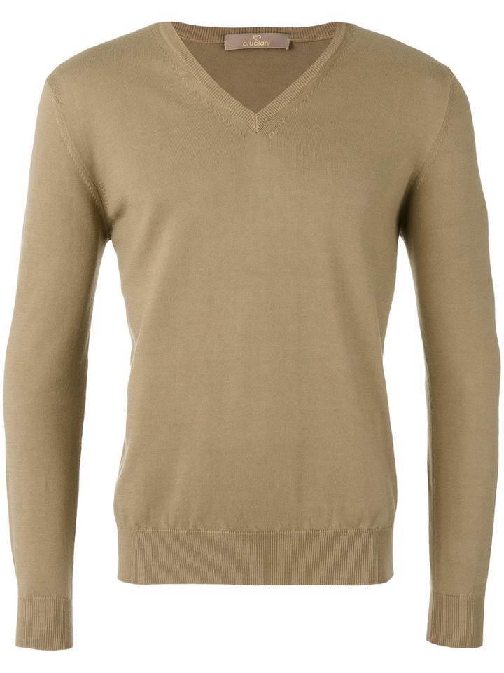 Cruciani - V-neck Jumper - Men - Cotton - 50, Green, Cotton