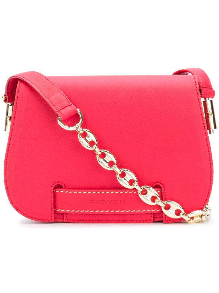 Carven Flap Shoulder Bag - Pink & Purple