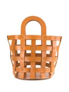 Building Block Medium Woven Basket Tote - Brown