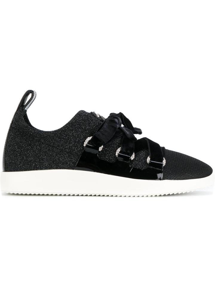 Giuseppe Zanotti Design Maggie Velvet Lace Sneakers - Black