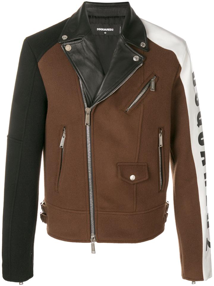 Dsquared2 Logo Printed Kiodo Jacket - Brown