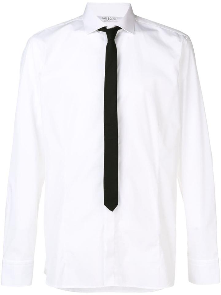 Neil Barrett Classic Contrasting Tie Shirt - White