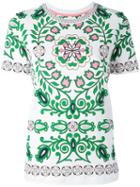 Tory Burch - Vienna Floral Print T-shirt - Women - Cotton - Xl, Women's, White, Cotton