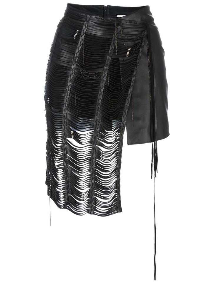 Magda Butrym 'compton' Skirt, Women's, Size: Small, Black, Leather/modal