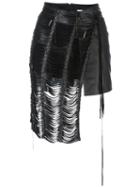 Magda Butrym 'compton' Skirt, Women's, Size: Small, Black, Leather/modal