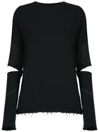 Andrea Bogosian - Cut Out Details Sweatshirt - Women - Cotton/polyester - M, Black, Cotton/polyester