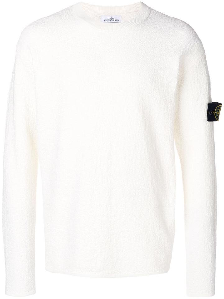 Stone Island Textured Knit Sweater - White