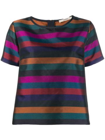Odeeh Striped Pattern T-shirt - Black