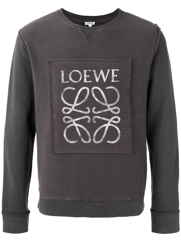Loewe Logo Print Sweatshirt, Men's, Size: Medium, Grey, Cotton