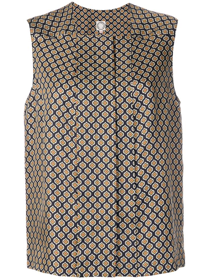 Ines De La Fressange Printed Sleeveless Blouse - Blue