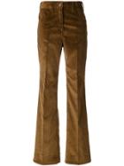 Prada Flared Corduroy Trousers - Brown