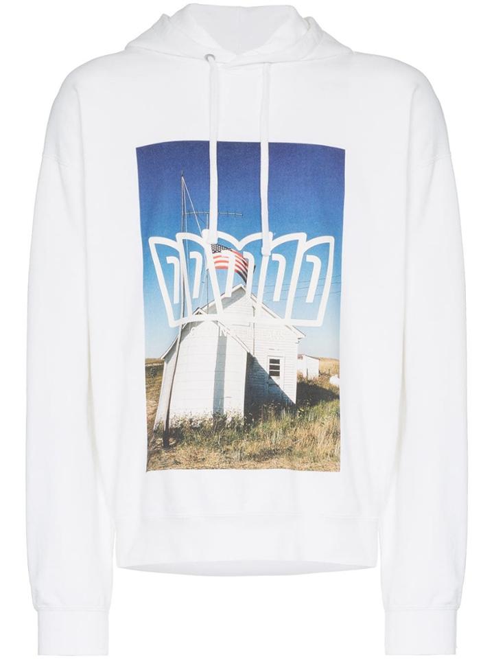 Calvin Klein Jeans Est. 1978 School Flag Print Hoodie - Blue