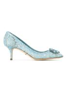 Dolce & Gabbana Pump In Taormina Lace With Crystals - Blue