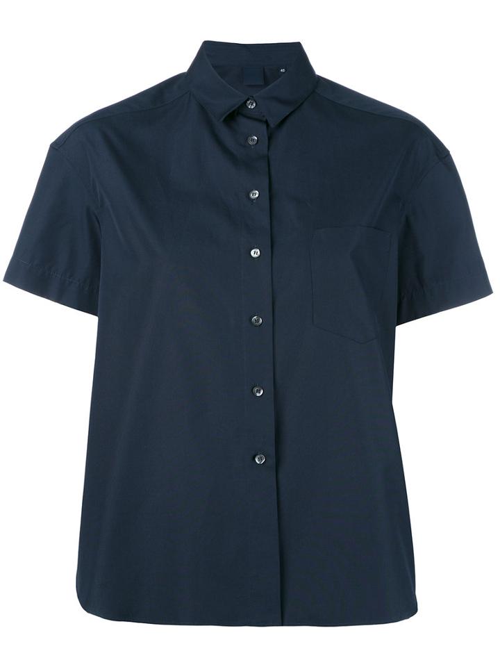 Aspesi - Short Sleeve Shirt - Women - Cotton - 44, Blue, Cotton